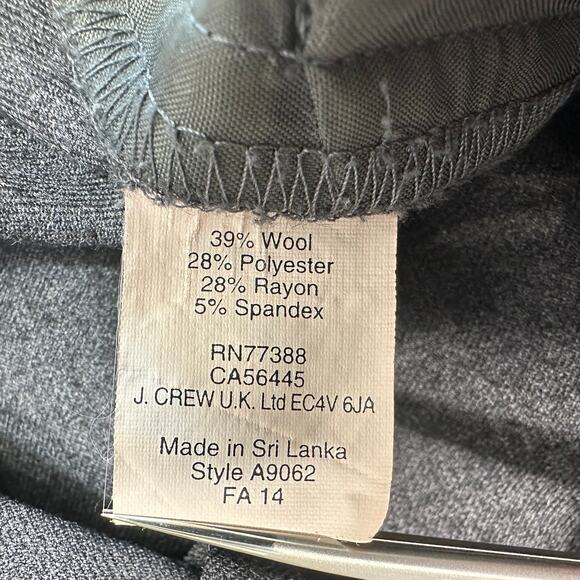 J.Crew Stretch Pants WMNS 2 HighRise Gray Straight Leg Wool Blend Office Trouser - Picture 7 of 11